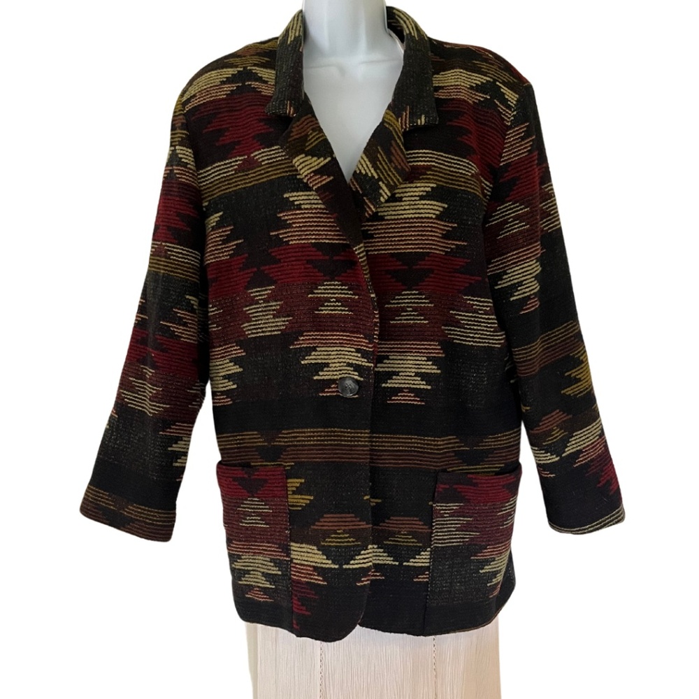 Vintage Kenneth Mitchell Southwestern Wool Blend Blazer Jacket